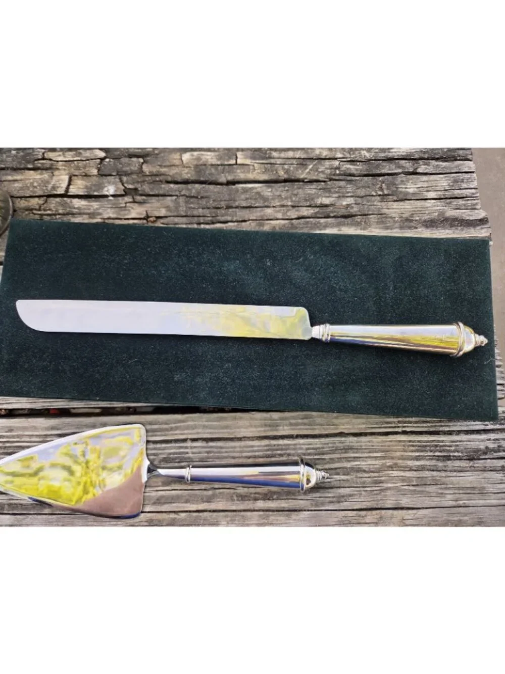 Vintage Boxed Set Towle Silverplate Cake Pie & Knife Server Wedding Anniversary